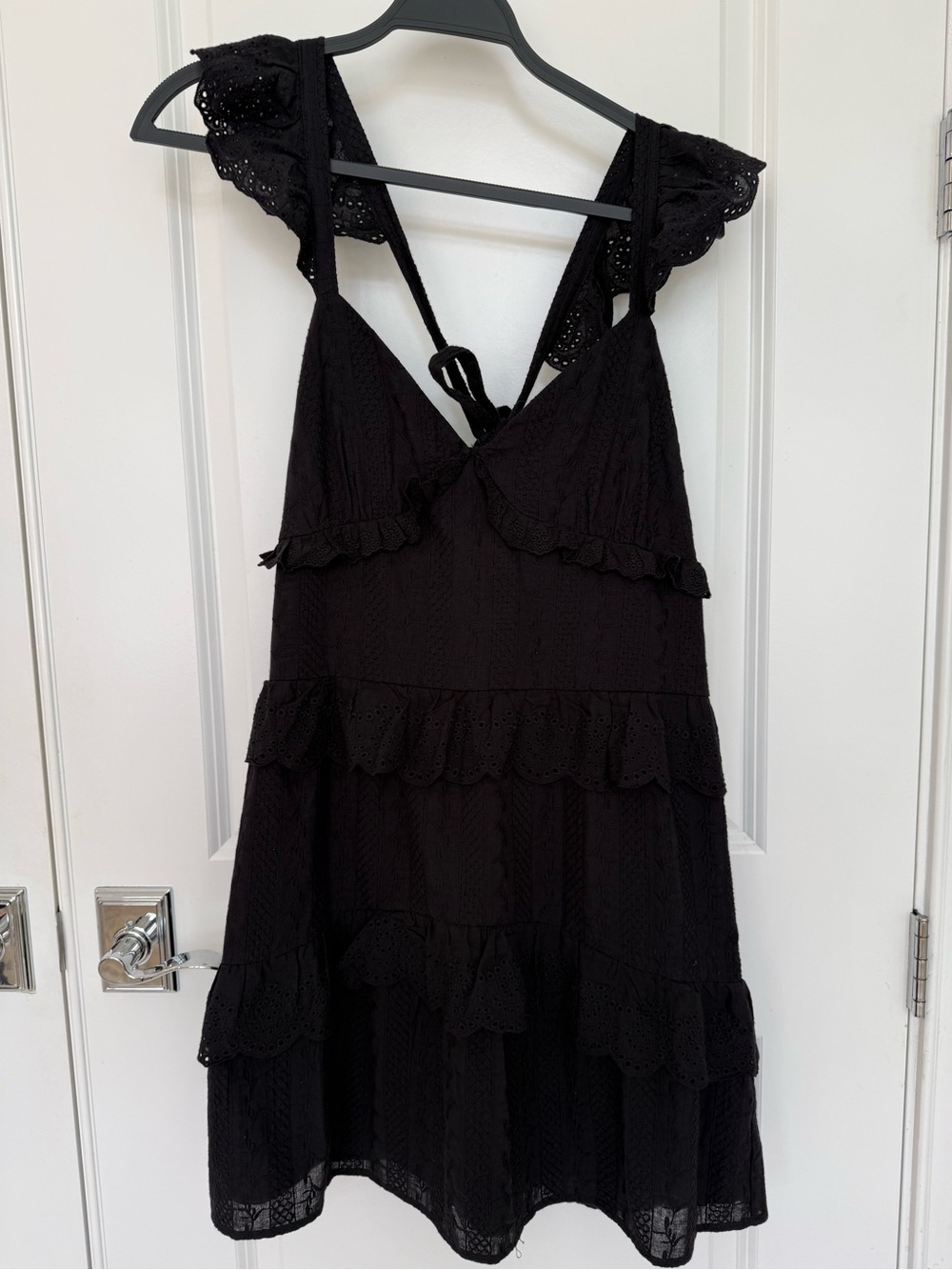 NWT ALLISON New York Black tiered Eyelet Dress